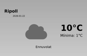 AEMET: El temps per a Ripoll – 22 de Gener de 2026