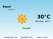 Previsió de l’AEMET a Ripoll avui 18 de Juny de 2026