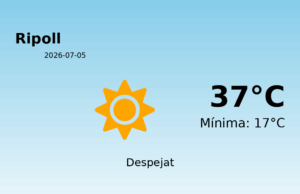 El temps a Ripoll avui, 5 de Juliol de 2026