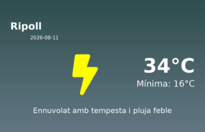 El temps a Ripoll avui, 11 de Agost de 2026