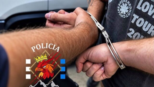 Imatge de la detenció en un operatiu contra el tràfic de drogues (Policia Local de Ripoll)